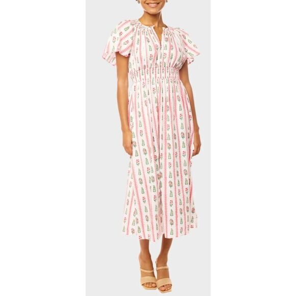 Pink City Prints Tamsin Dress - Pink City Stripe NWT Sz. XS - Picture 3 of 8